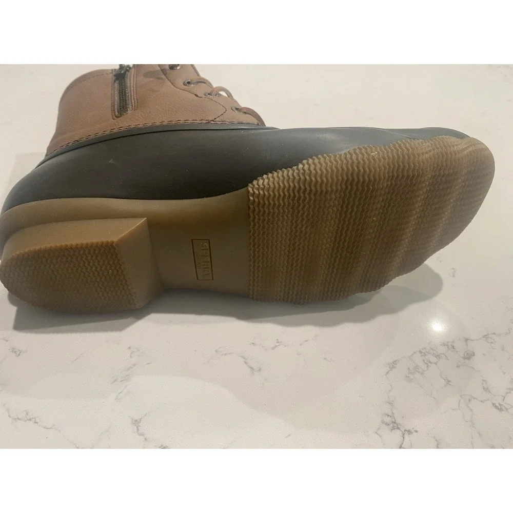 NWOT Sperry Saltwater Duck Boots 9 Women Tan Brown Gorpcore‎ Coastal Waterproof